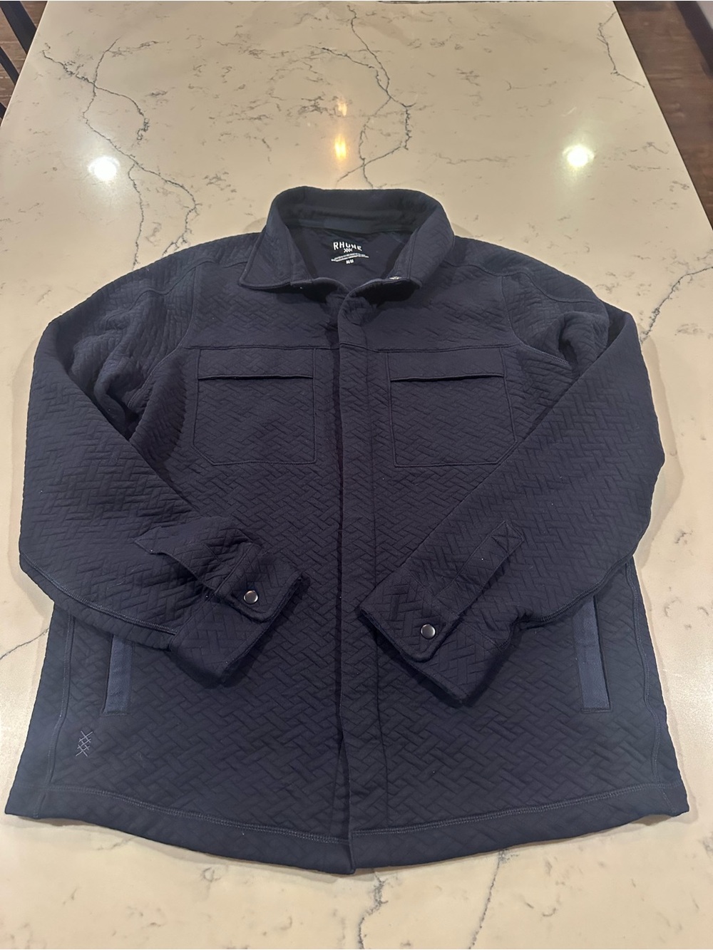 RHONE Quilted Dark Navy Shirt Jacket